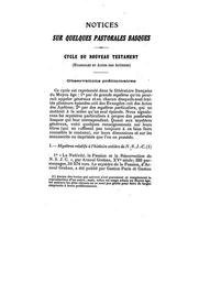 Notices sur quelques pastorales basques