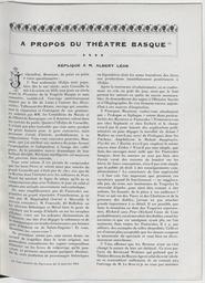 A propos du théâtre basque (Réplique à M. Albert Léon)