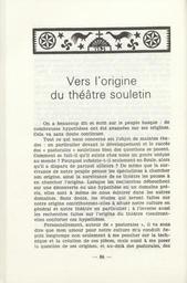Vers l'origine du théâtre souletin