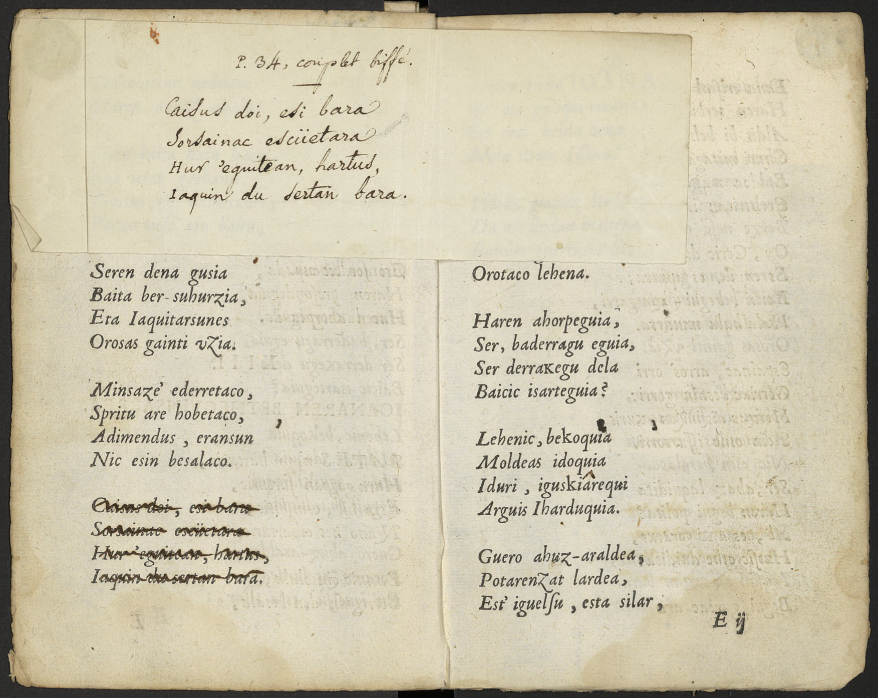 Les proverbes basques recueillis par le Sr d'Oihenart. Plus les poesies ...